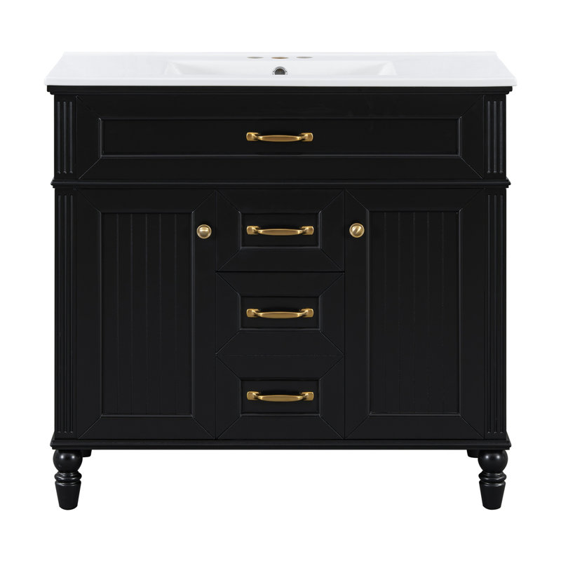 Meuble-lavabo 36 po avec lavabo, Black