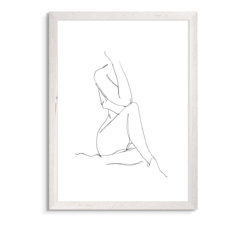 «Nude Contour S Croquis I» par Paul Cezanne - Reproduction d'art sur toile encadrée, H 30 po x l 22 po x P 1,25 po