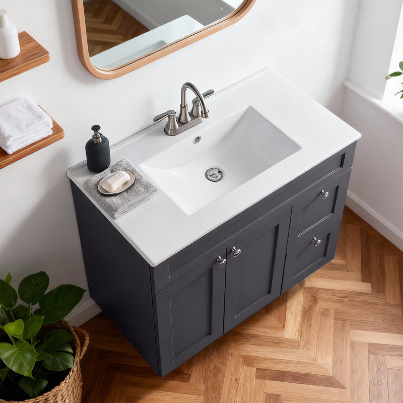 Ensemble de meuble-lavabo simple 36 po gris