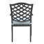 Ensemble de salle à manger rond en aluminium 5 pièces avec 4 fauteuils, bleu clair
