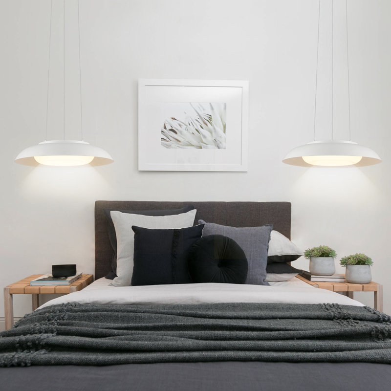 Modern 1-Light Ceiling Pendant with White Shade
