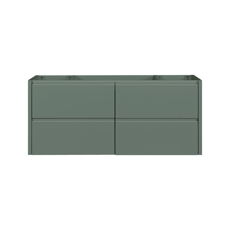   Base de meuble-lavabo mural simple 48 po West en vert rétro, Vert rétro