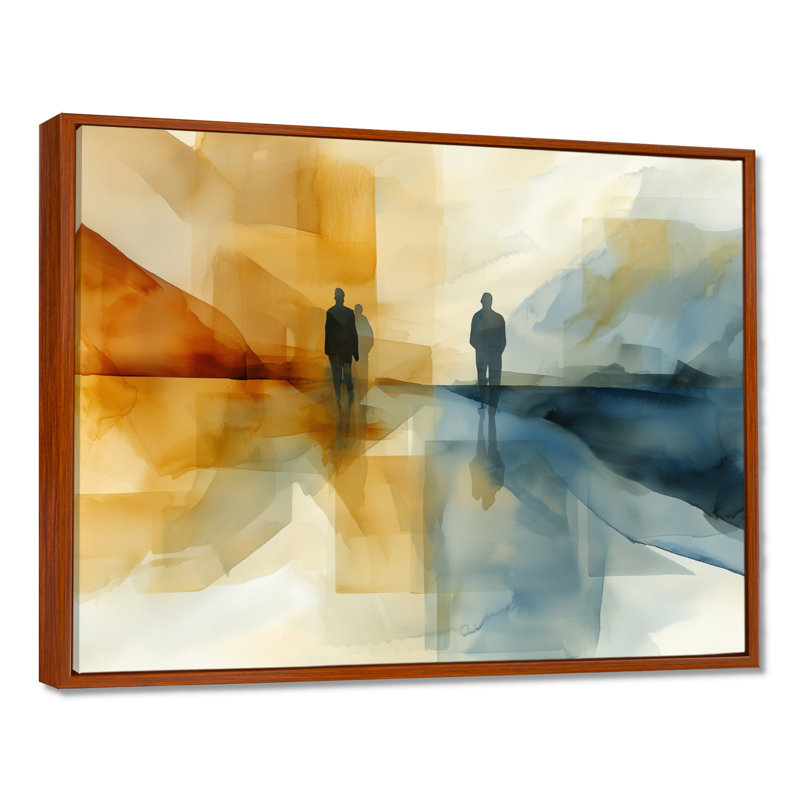 Jabez abstrait, marchant vers l'inconnu I - art mural transitionnel grand, H 12 po x l 20 po, Brun