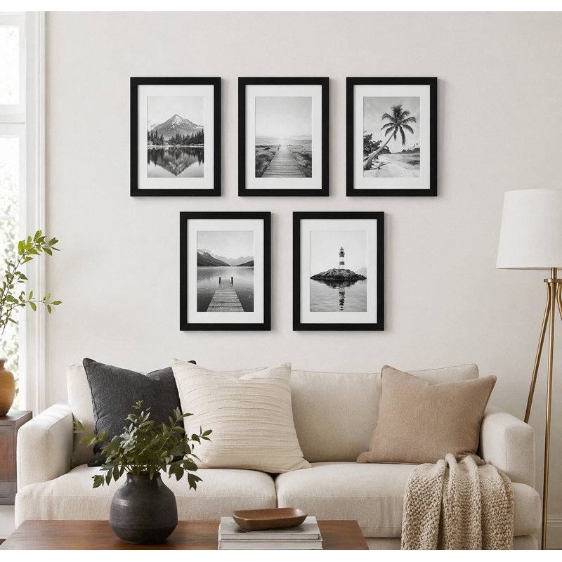 Ensemble de cadres photo Black Gallery Wall, 8 po x 10 po, 8" x 10", 5" x 7"