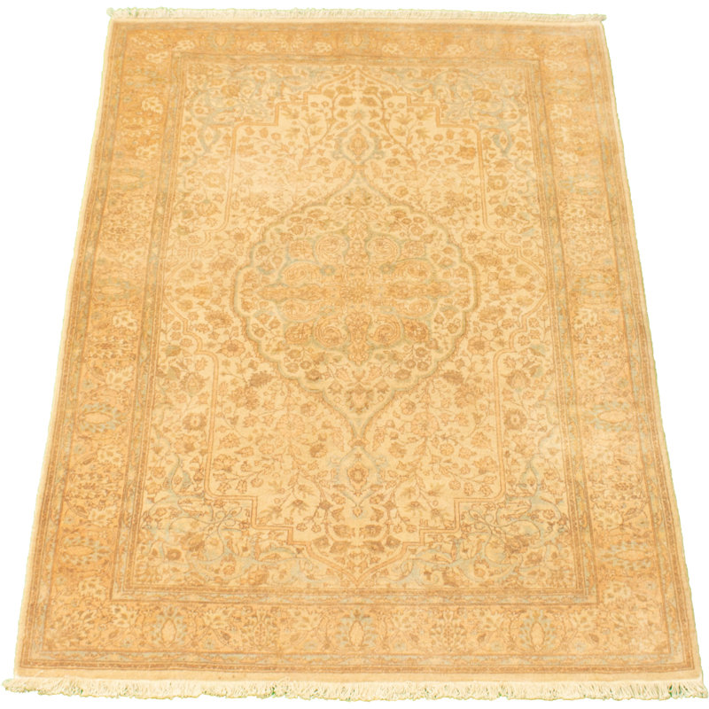 Tapis décoratif en laine de conception unique noué à la main New Age Ivoire 4 pi 2 po x 6 pi 1 po