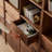Light luxury black walnut wood bookcase