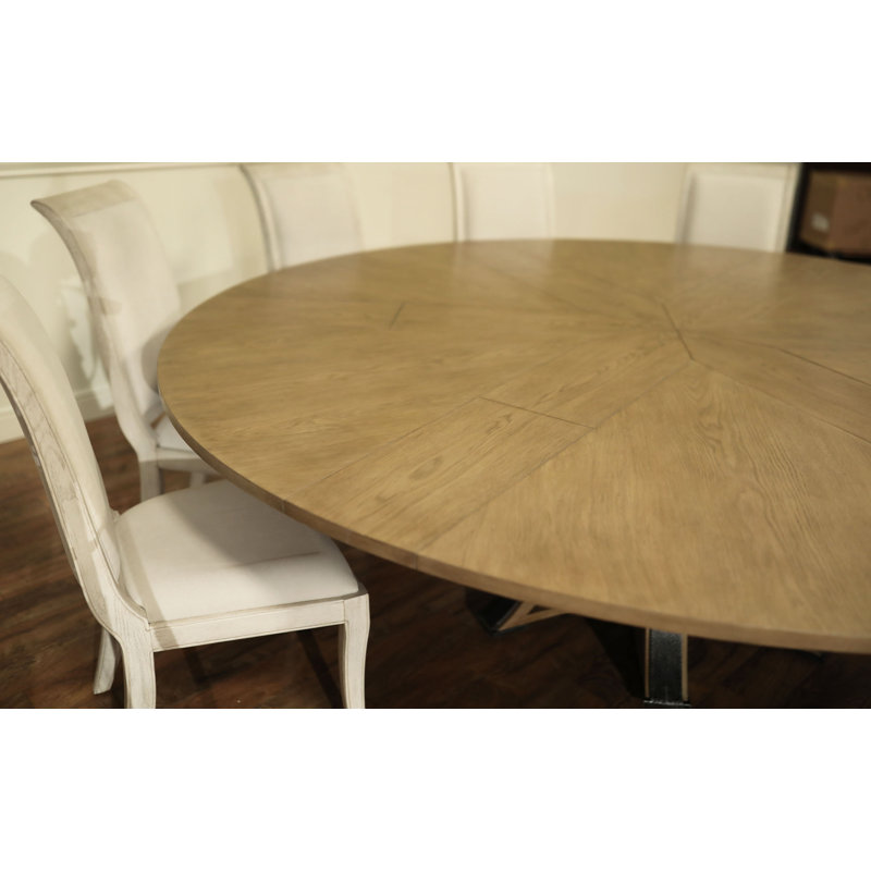 Jupe Mink Extendable Solid Wood Dining Table, Artisan Gray