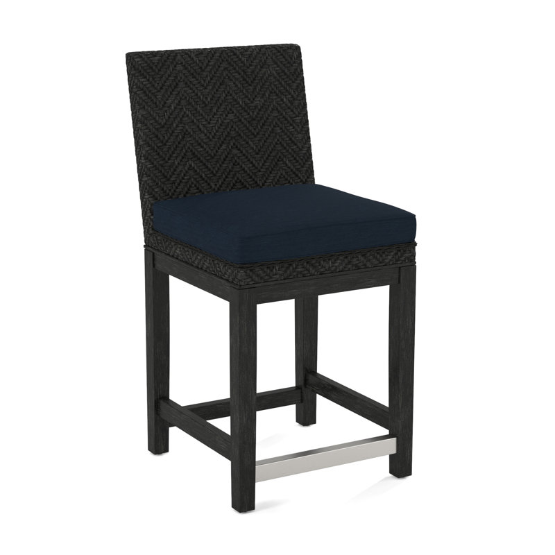 Upholstered Stool, Stone Crypton Performance; 0884-83, Antique Black Finish