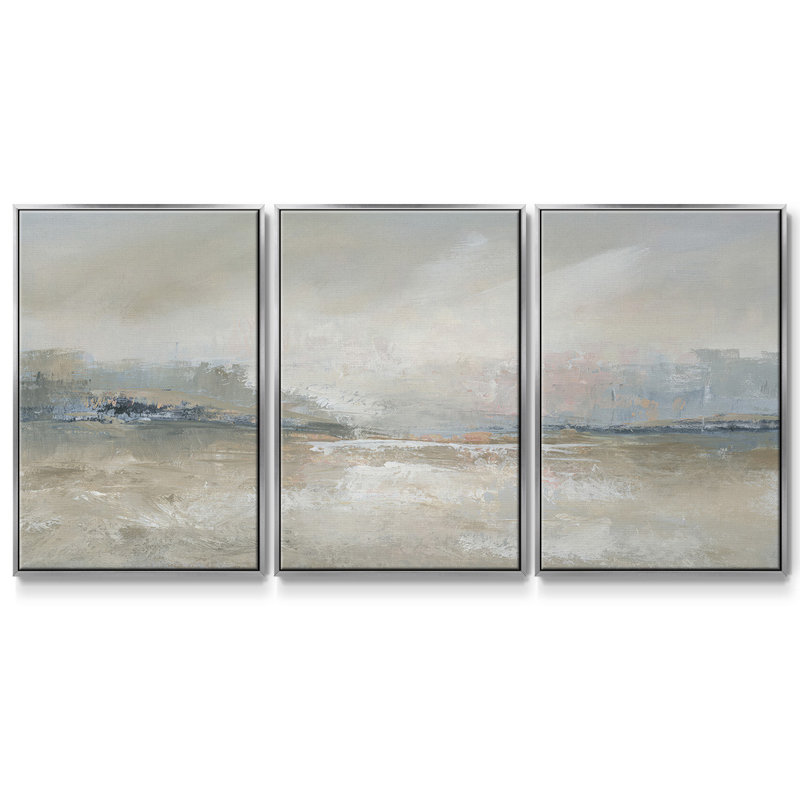 Horizon Haze - Multi Piece Framed Canvas-47276C, 40" H x 78" W x 2" D, Gold Framed