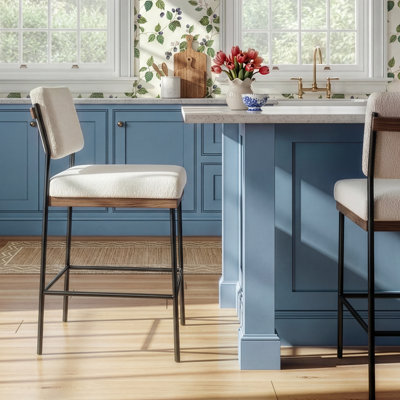 Benton Upholstered Stool with Metal Frame