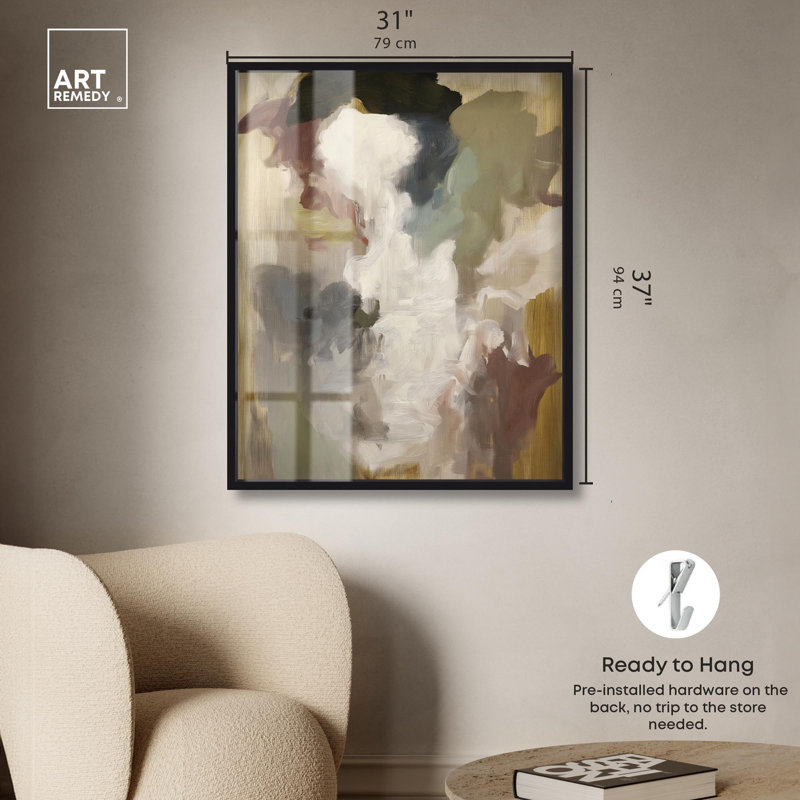 «Earthy Palette I Boho Art Shadowbox» par Art Remedy, H 37 po x l 31 po, Noir