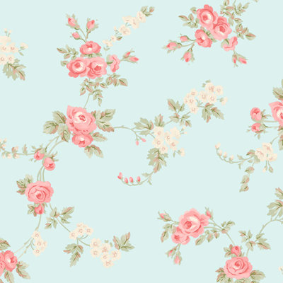 Papier peint chic rose 32,7 pi x 20,5 po Menas