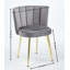 Chaise de salle à manger moderne avec pieds en tube de fer de couleur dorée, velours et dossier confortable, ensemble de 2-642904811