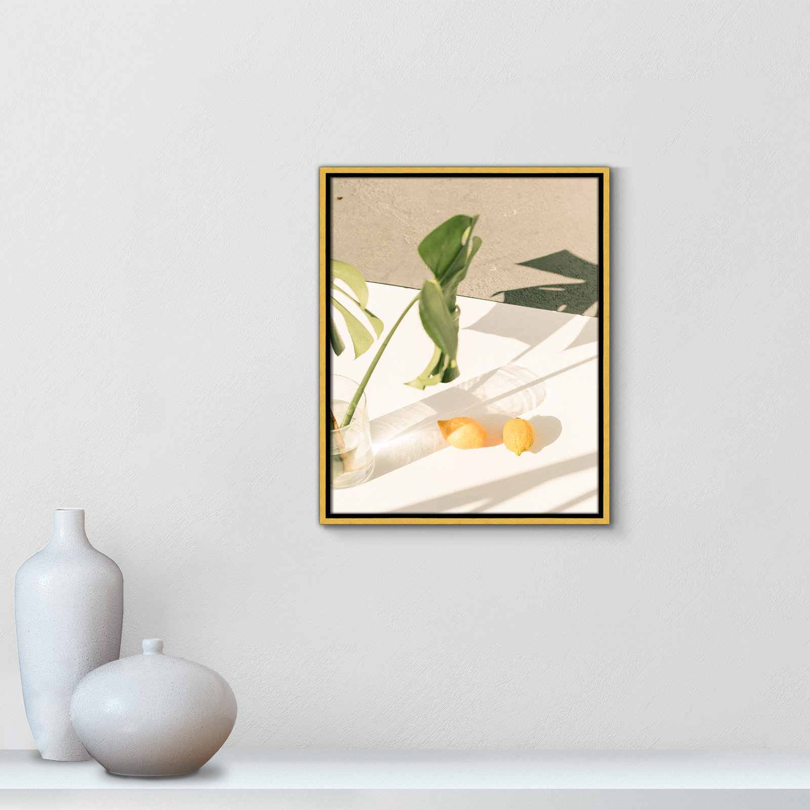 Citrus & Palms by Chandra Oh, 21.5'' H x 17.5'' W x 2'' D, Gold Framed