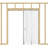 32"x80" Flat 1-Panel Smooth White Primed Molded Hollow Core Sliding Pocket Door with Soft Closet Pocket Door Frame Kits and Stain Nickel Privacy Latch-118663009