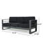 3 Seater Sofa W/ Metal Tray Grey