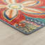 Tapis bleu sarcelle à motif floral Kamberk-486525333