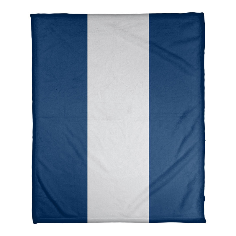 Couverture polaire basket Boston, L 62,5 po x L 82,5 po, Blanc / bleu / blanc
