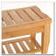 Long banc de douche en bambou avec tablette de rangement