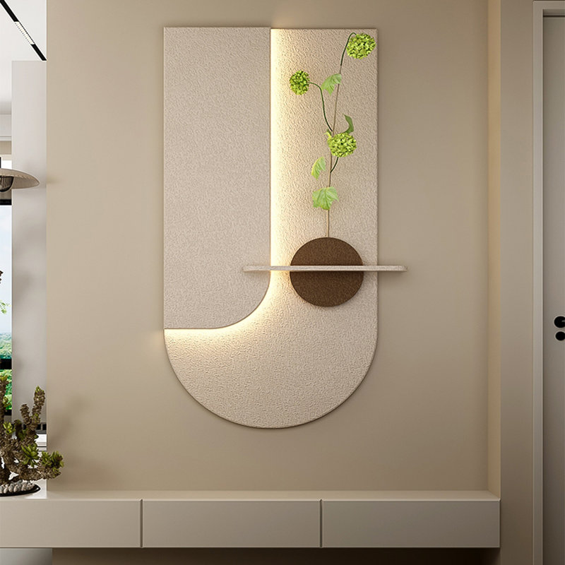 Décoration murale d'art stéréo avec lumières DEL télécommandées, H 62,99 po x l 31,5 po x P 5,91 po