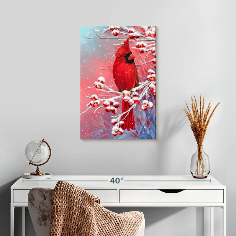 Brampt rouge cardinal Brampt, H 24 po x l 16 po