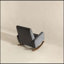 Chaise berçante en bois massif gris foncé