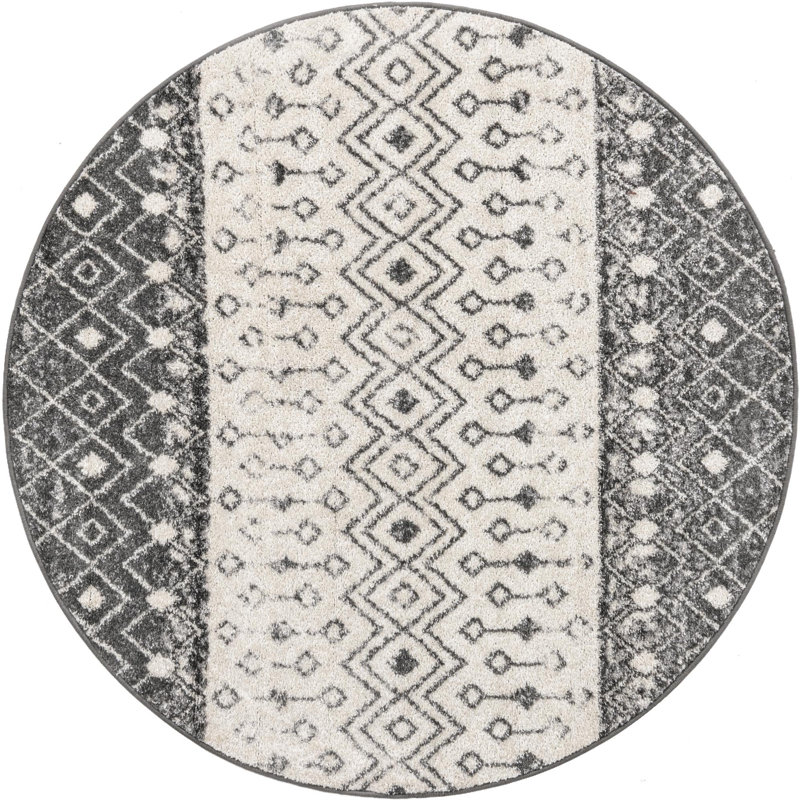 Tapis en polypropylène tissé à la machine Briehn, Rond 5 pi 3 po