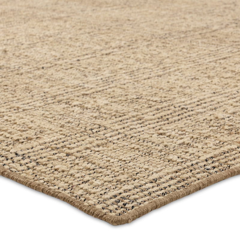 Gracie Oaks Contrell Handmade Striped Tan Area Rug (18" Swatch), Rectangle 6' x 9'