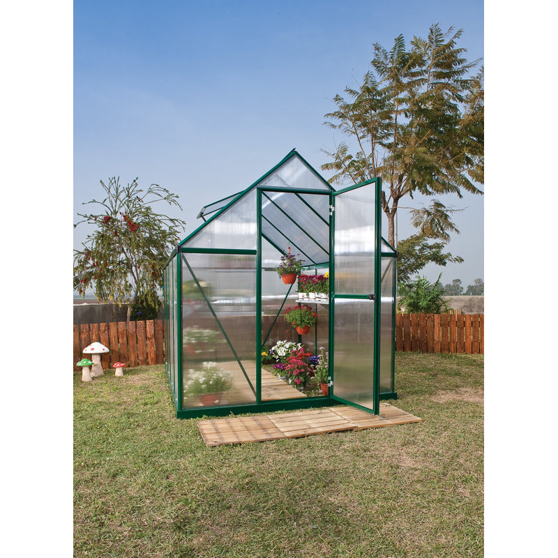 Palram 6' x 6' Green Polycarbonate Greenhouse with Aluminum Frame
