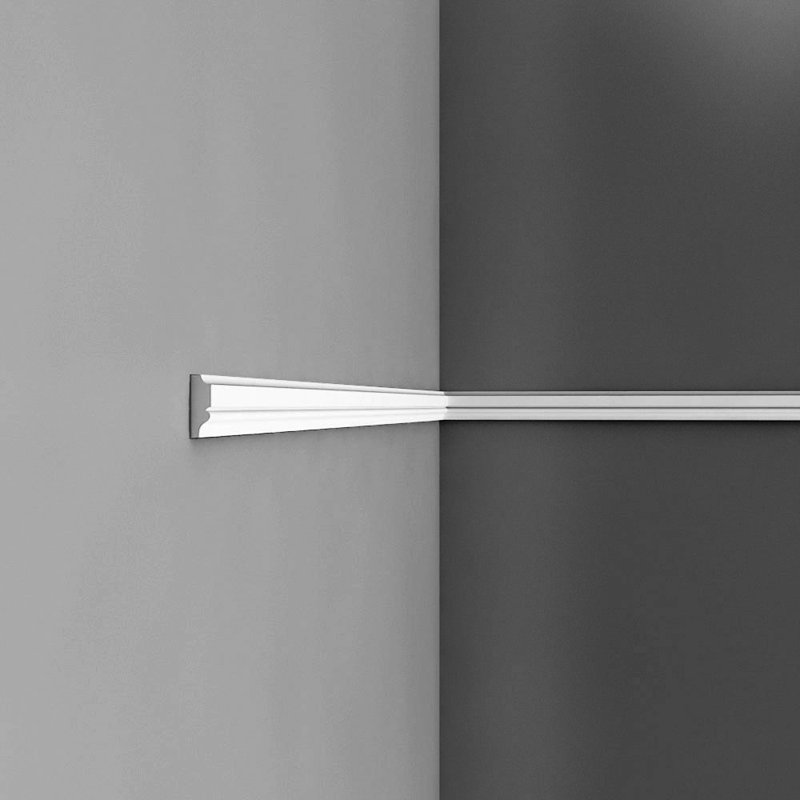 Primed White 78'' High Impact Polystyrene Baseboard Moulding