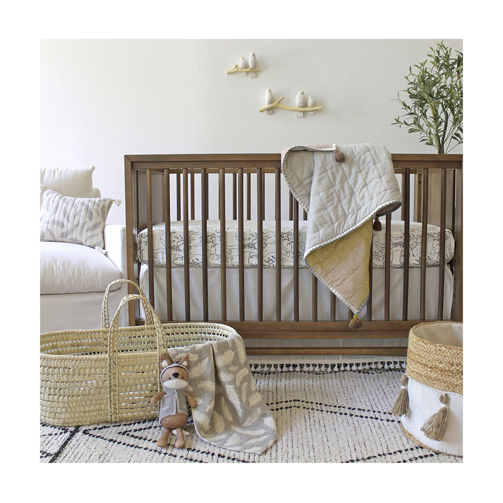 Ezra Woodland Animals Cotton Crib Sheet