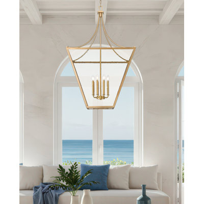 Parnell Rubbed Brass 8 Light Chandelier