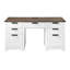 Bureau de direction, table de bureau de ferme avec station de charge, table de direction robuste en panneau de particules avec tiroirs de rangement