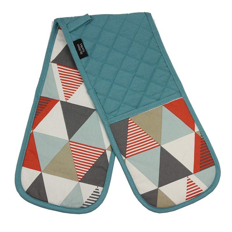 Fjørde & Co Amelia Floral Cotton Oven Mitt(s) Only, Terracotta Orange