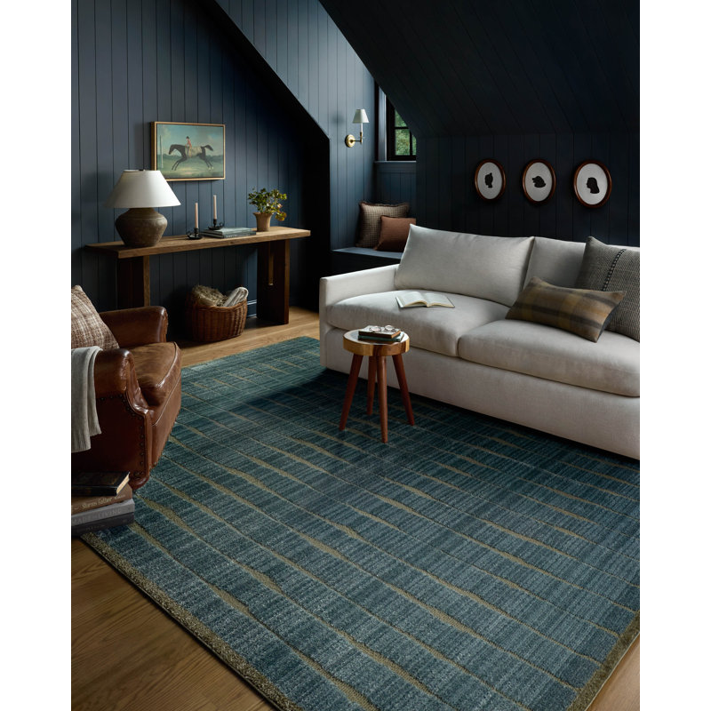 Chris Loves Julia x Loloi Calvin Ocean / Olive Area Rug, Rectangle 7'10" x 10'
