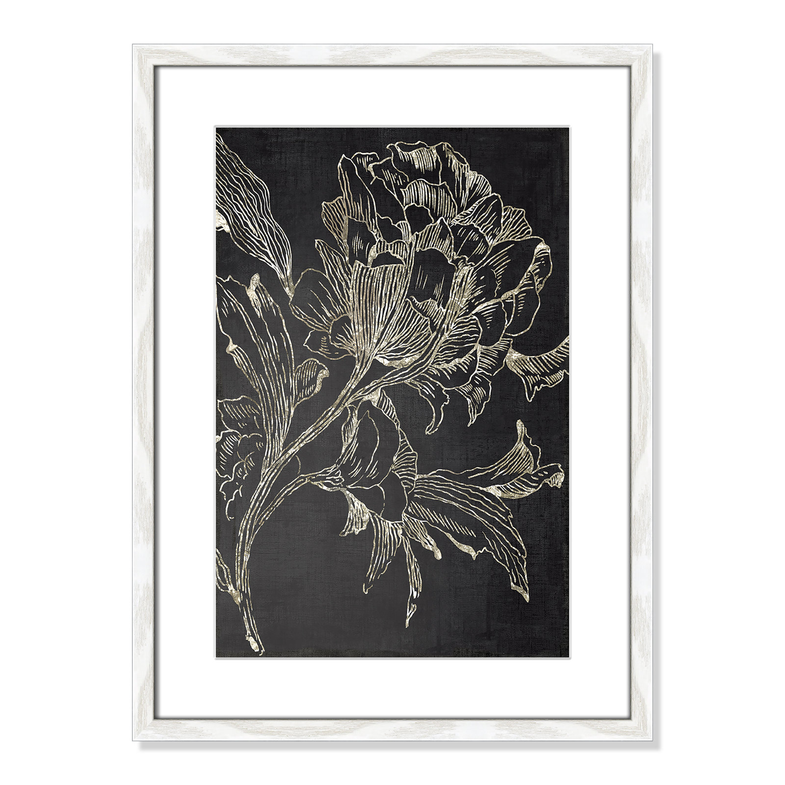 Clarendon "Golden Flower Folklore I" Print, White Framed, 23" H x 17" W