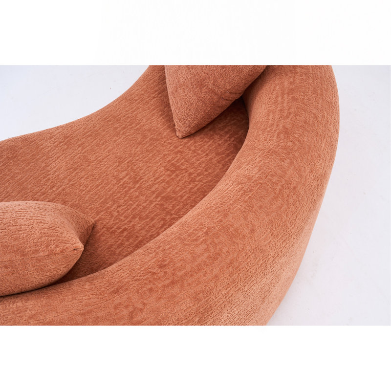 Canapé modulaire courbé en S: double profondeur, Corail