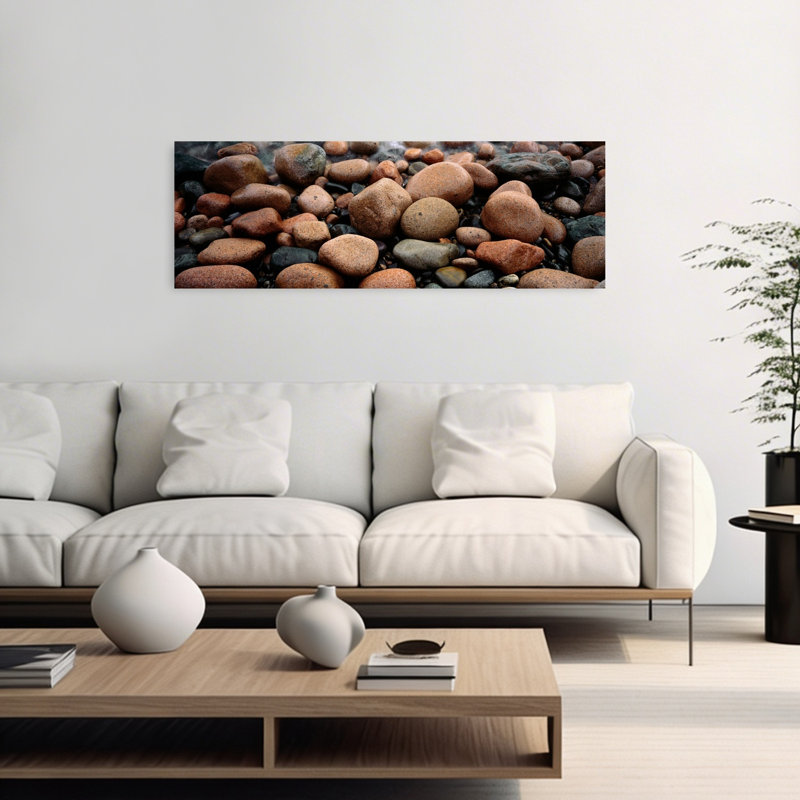 Rocks Acadia National Park, États-Unis, paysage contemporain abstrait, art mural, H 16 po x l 48 po