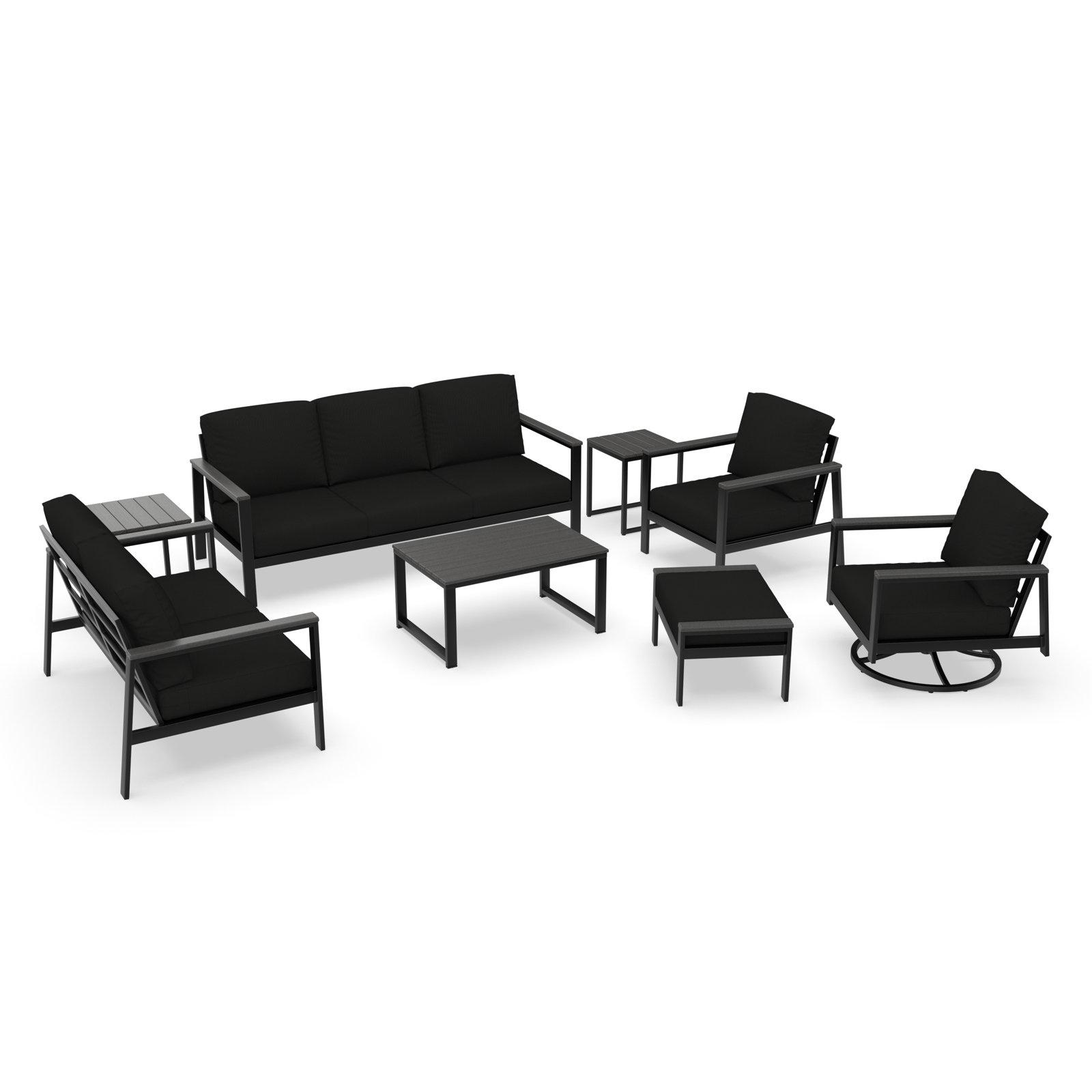 Townsend 8 - Person Patio Conversation Set, Canvas Black