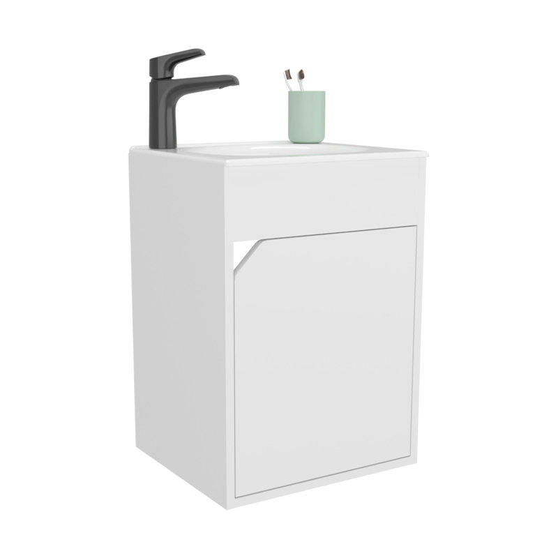  Bathroom Floating Vanity With A Door, White