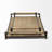 Set Of 2 Light Brown Wood With Matte Black Metal Frame And Two Handles Trays