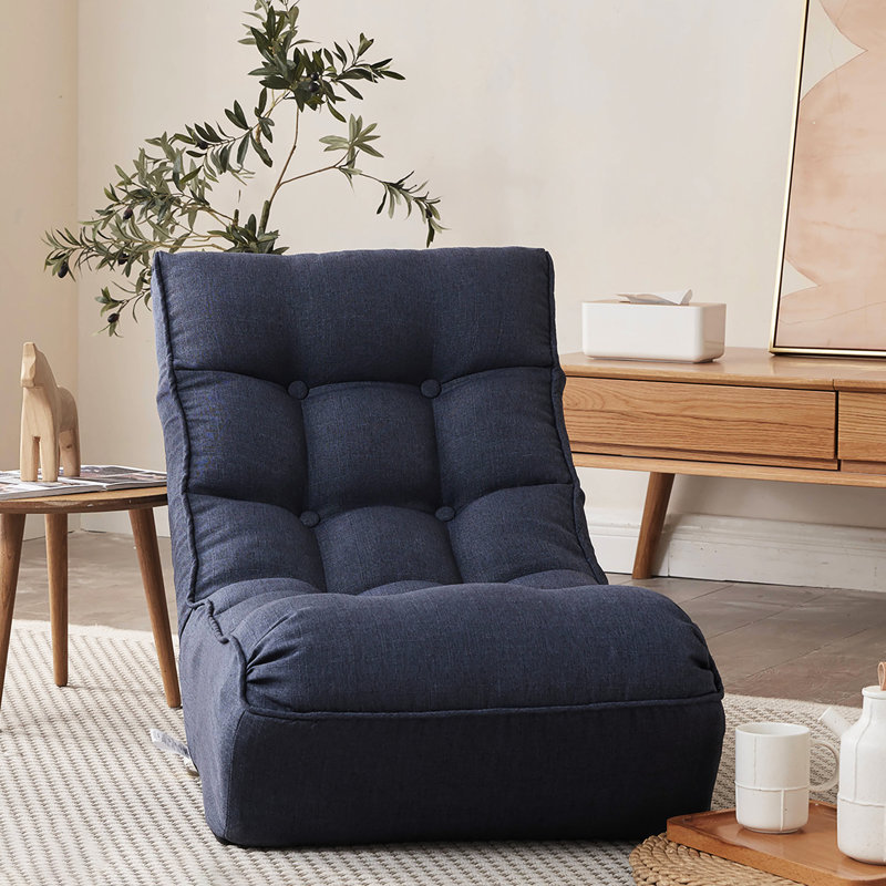 Chaise pliante inclinable - Économisez de l'espace, profitez du temps libre en métal et en lin avec un confort à 4 compartiments pour le salon