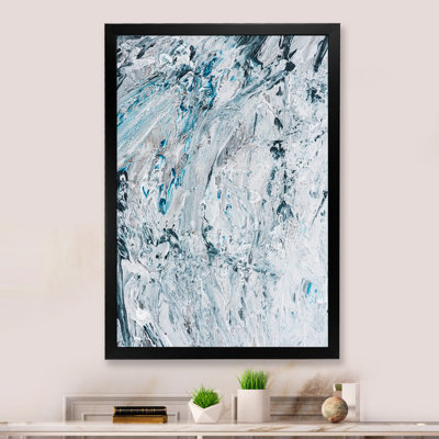 Light Blue And Gray Paint Waves II - Modern & Contemporary Canvas Wall Decor