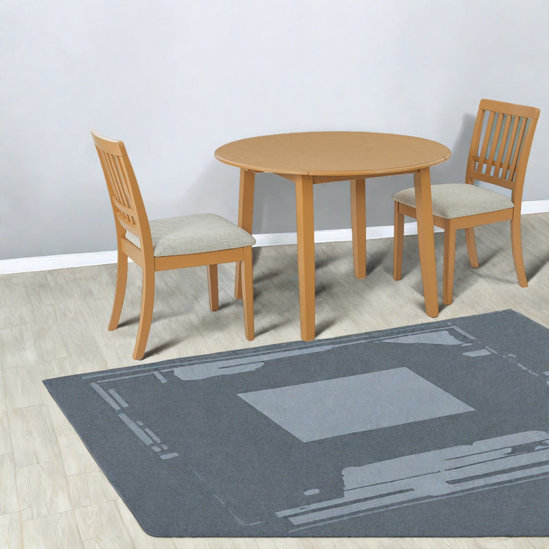 Ensemble de table de salle à manger brun clair en bois et tissu pour petits appartements