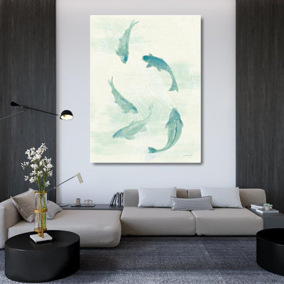 «Longshore Tides Nai, Danhui Gallery», art sur toile tendue: Celadon Koi I