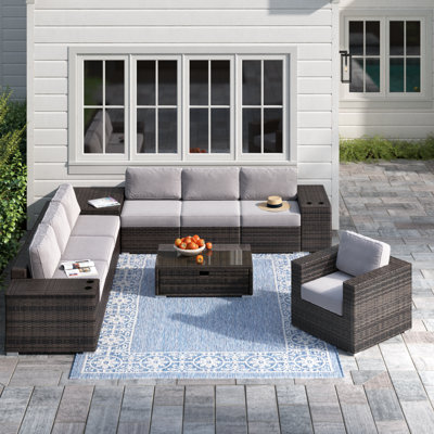 Demarest Fully Assembled 11 Piece Sectional Seating Group with Cushions