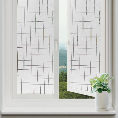 Film de fenêtre d'intimité givré 3 pièces, décorations adhésives statiques amovibles pour porte de fenêtre en verre, 23,6 po x 39,3 po