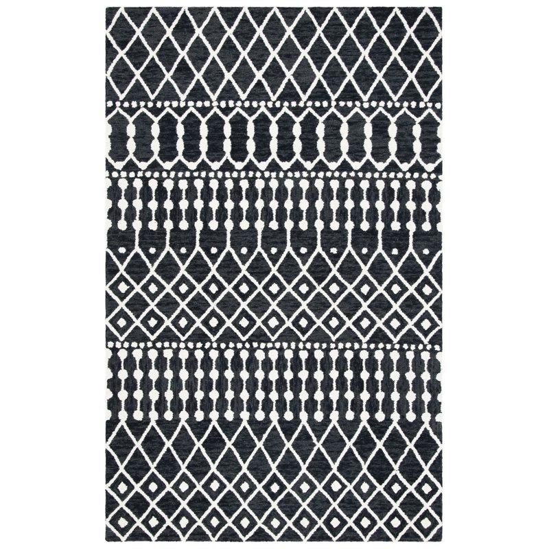 Dillard Hand Tufted Wool Geometric Rug, Rectangle 3' x 5'