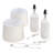 25.5in 3-Way Off‑White Ribbed Ceramic Table Lamps