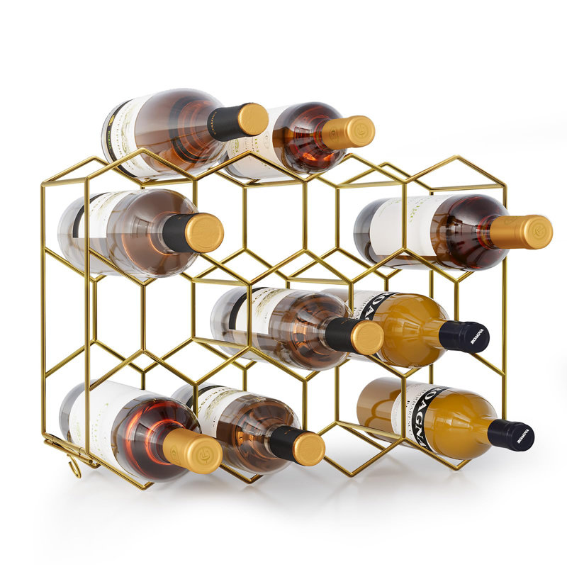 Akhill Wine Bottle Rack, Gold